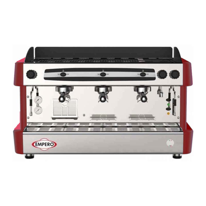 Empero Espresso Kahve Makinesi, Yarı Otomatik, 3 Gruplu, Kırmızı Fiyatı