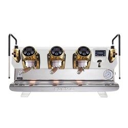 Faema E71E Full Otomatik Espresso Kahve Makinesi, 3 Gruplu, Beyaz-Gold-Ahşap - Thumbnail