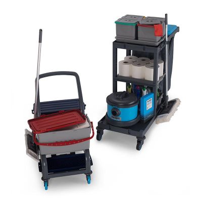 Fantom Procart 73102 Ayrılabilr Aksesuar Takımlı Temizlik Arabası, Çöp Bölmeli