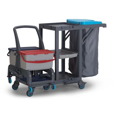 Fantom Procart 73102 Ayrılabilr Aksesuar Takımlı Temizlik Arabası, Çöp Bölmeli