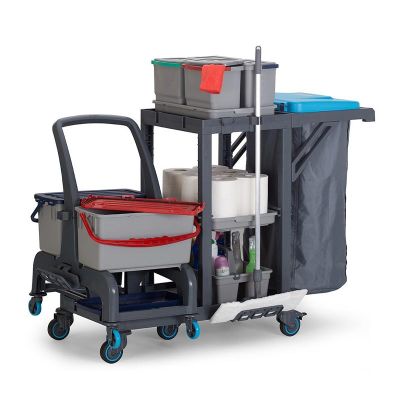 Fantom Procart 73102 Ayrılabilr Aksesuar Takımlı Temizlik Arabası, Çöp Bölmeli