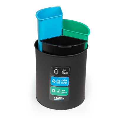 Fantom Roomcycle 31 Kağıt ve Cam Atık Kovası, 3x4 L