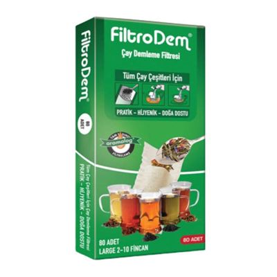 FiltroDem L 2-10 Fincan Çay Demleme Poşeti, 80 Adet