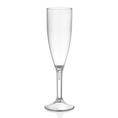 GastroCups Polikarbonat Flüt Şampanya Bardağı, 180 ml, Şeffaf