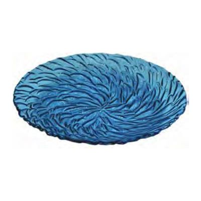 Hazan Art Glass Blue Line Tabak, Cam, 31.5x2.5 cm