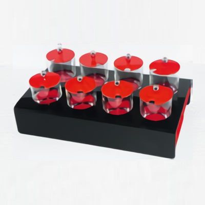 Hazan Smile Buffet Baharatlık Set, 2 Katlı, Bükümlü, 24.5x32x17 cm, Siyah-Kırmızı