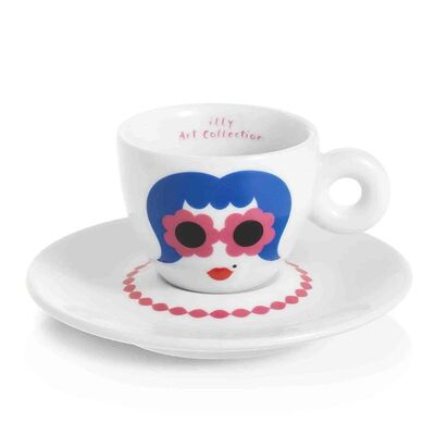 illy Art Collection 2019 Olimpia Zagnoli Espresso 2’li Fincan Takımı, 60 cc