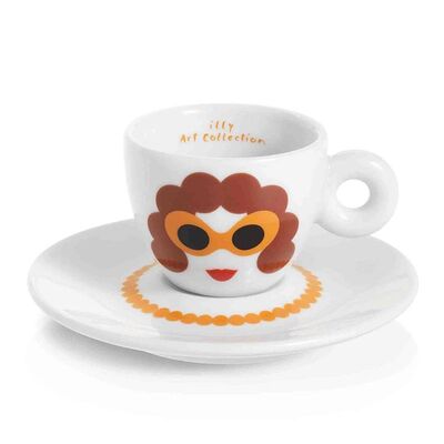 illy Art Collection 2019 Olimpia Zagnoli Espresso 2’li Fincan Takımı, 60 cc