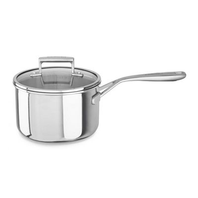 KitchenAid - KitchenAid 3-Ply Sos Tenceresi, Çelik, Uzun Sap, 18 cm
