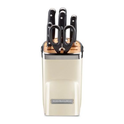 KitchenAid - KitchenAid Bıçak Seti, Bloklu, 7 Parça, Badem Ezmesi (1)