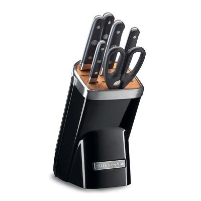 KitchenAid - KitchenAid Bloklu Bıçak Seti, 7 Parça, Akik Siyahı