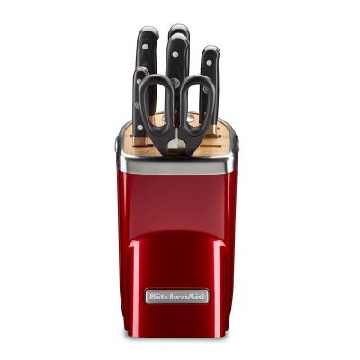 KitchenAid - KitchenAid Bloklu Bıçak Seti, 7 Parça, Elma Şekeri