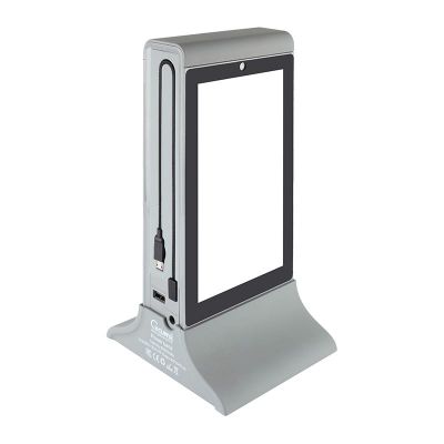 Cyclone - Cyclone Masaüstü Mobil Şarj Cihazı, Powerbank, LCD Ekranlı, Gri
