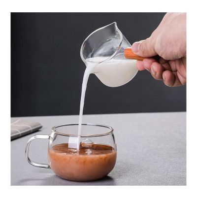 Neouza Ahşap Saplı Ölçülü Cam Kahve Server, 75 ml