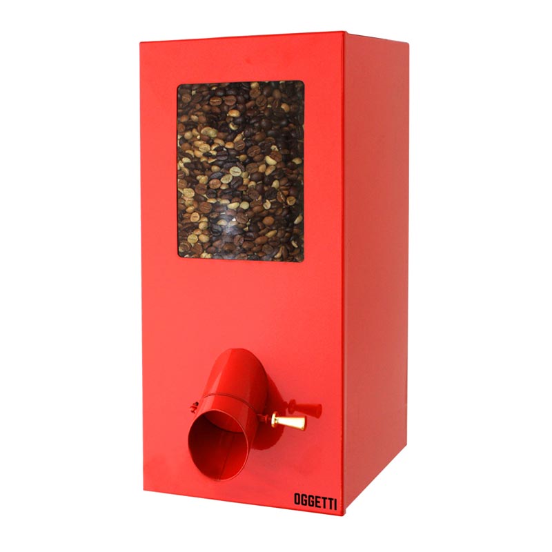 Oggetti Paslanmaz Kahve Silosu, Kapasite 4 kg, 20x25x45 cm, Kırmızı Fiyatı