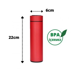 Ozdusk Paslanmaz Çelik Kompakt Termos, 500 ml, Kırmızı - Thumbnail