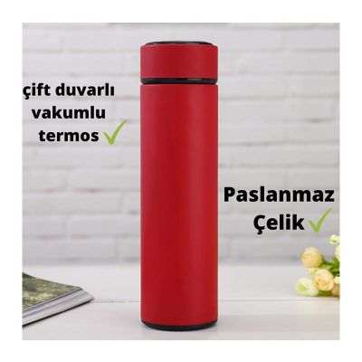 Ozdusk Paslanmaz Çelik Kompakt Termos, 500 ml, Kırmızı