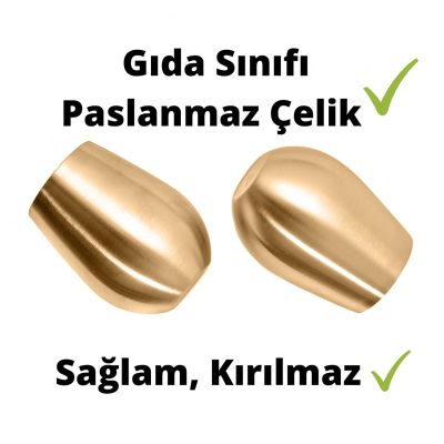 Ozdusk Paslanmaz Çelik Şarap Kadehi, 530 ml, 4 Adet, Altın