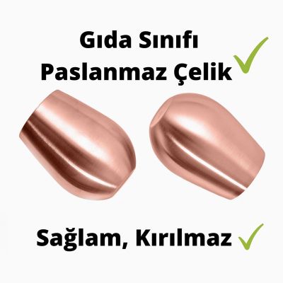 Ozdusk Paslanmaz Çelik Şarap Kadehi, 530 ml, 4 Adet, Bakır