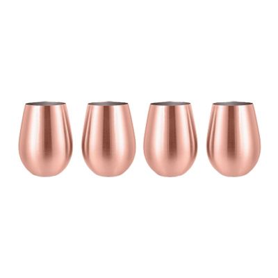 Ozdusk Paslanmaz Çelik Şarap Kadehi, 530 ml, 4 Adet, Bakır