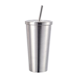 Ozdusk Paslanmaz Pipetli Termos Matara, 500 ml, Gri - Thumbnail