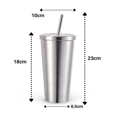 Ozdusk Paslanmaz Pipetli Termos Matara, 500 ml, Gri