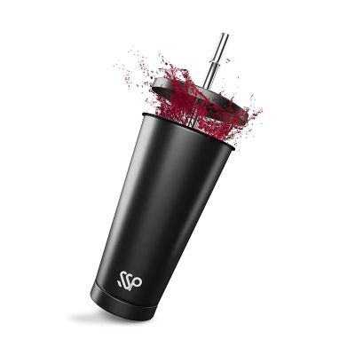 Ozdusk Paslanmaz Pipetli Termos Matara, 500 ml, Siyah