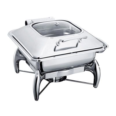 Öztiryakiler - Öztiryakiler Chafing Dish, Dikdörtgen, Ayaklı, Cam Kapaklı, 9 L