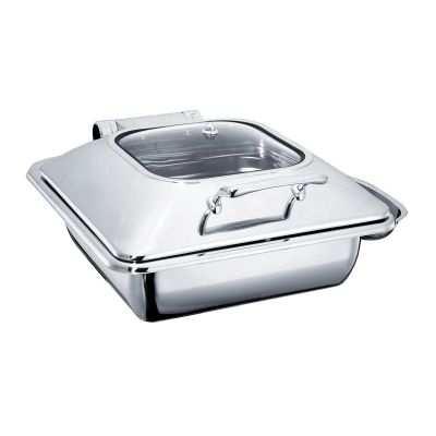 Öztiryakiler - Öztiryakiler Chafing Dish, Dikdörtgen, Cam Kapaklı, 9 L