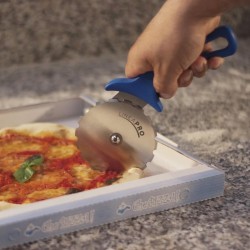 Gi-Metal Pro-Line Pizza Bıçağı & Ruleti, Tırtıklı, 26x10 cm - Thumbnail