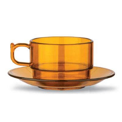 Rubikap - Rubikap Fincan ve Tabağı, 200 ml, Amber