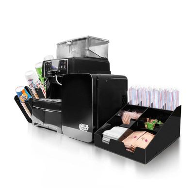 Saeco Aulika Evo Top HSC Kahve Makinesi + Coffee Tech Süt Soğutucu + Bardaklık Standı + Coffee Tech Peçete ve Karıştırıcı Standı, Pleksi