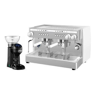 Saeco Perfetta Tall Cup Espresso Kahve Makinesi, 2 Gruplu, Beyaz + Cunill Tranquilo Tron Kahve Değirmeni