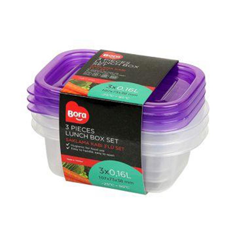bora plastik saklama kabi dikdortgen mini sig 3 lu set 160 ml fiyati