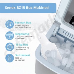 Senox BZ15 Buz Makinesi, 15 kg/gün Kapasiteli - Thumbnail