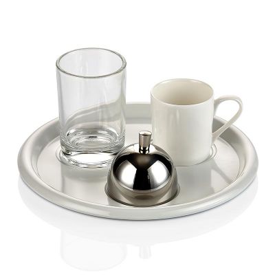 Biradlı - Biradlı Türk Kahve Servis Takımı, Yuvarlak, 19 cm