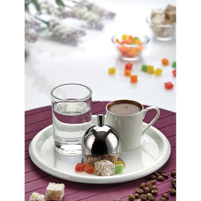 Biradlı - Biradlı Türk Kahve Servis Takımı, Yuvarlak, 19 cm (1)