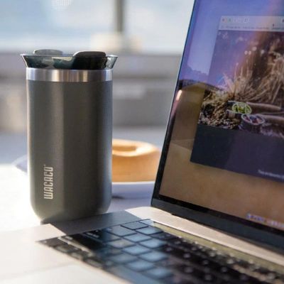 Wacaco Octaroma Lungo Termos Mug, Gümüş Gri