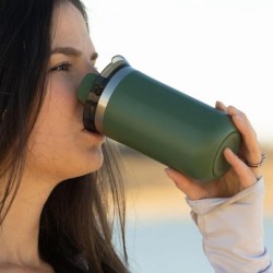 Wacaco Octaroma Lungo Termos Mug, Koyu Yeşil - Thumbnail